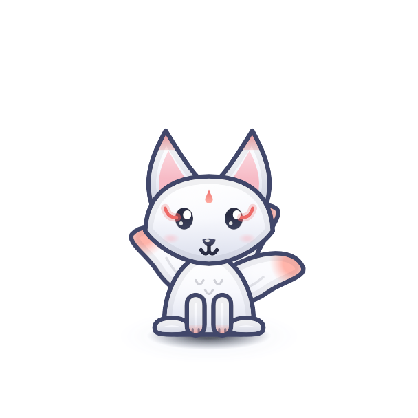 Yuki يافعًا، بثلاثة ذيول.
